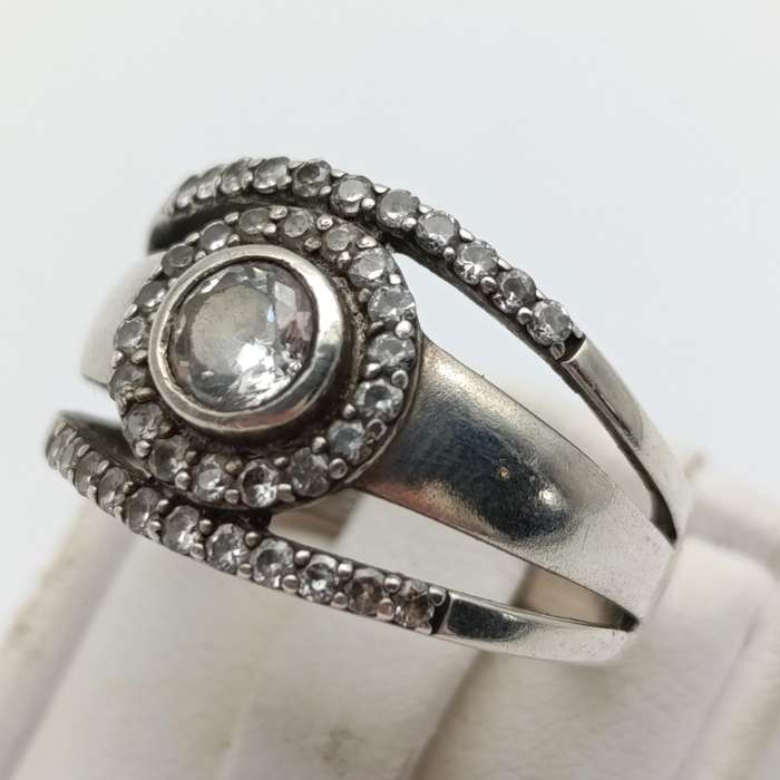 Vintage sterling silver wedding band ring set - weighs 4.9g - size M