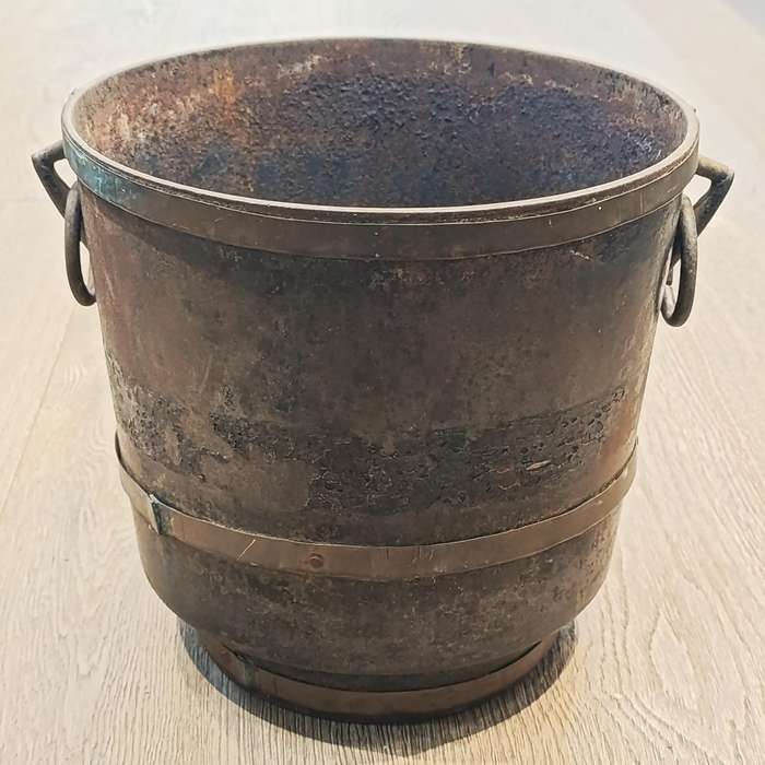 Antique Cast iron pot with off-centre base