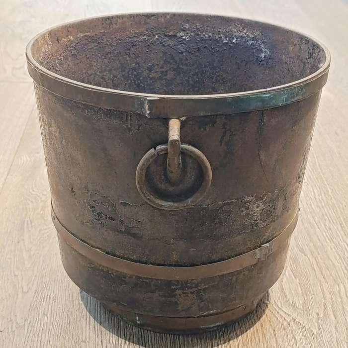 Antique Cast iron pot with off-centre base