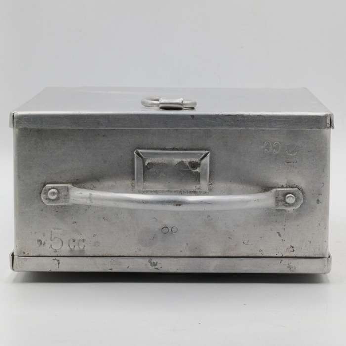 Vintage R.B Turner and Co. aluminium carry case with glass tubes