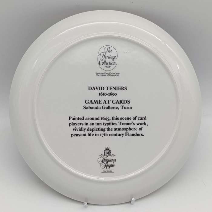 Dawid Teniers 1610-1690 Game at Cards porcelain plate - The Heritage collection