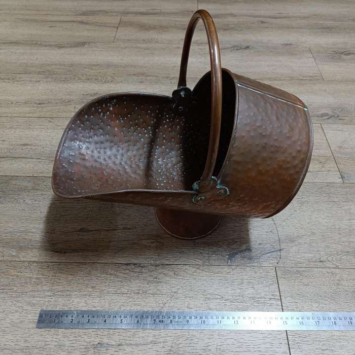 Vintage Hammered Copper coal bucket