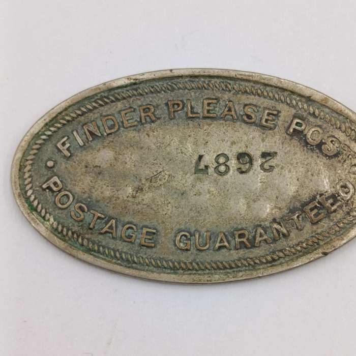 Vintage "If found return to" keyring tag