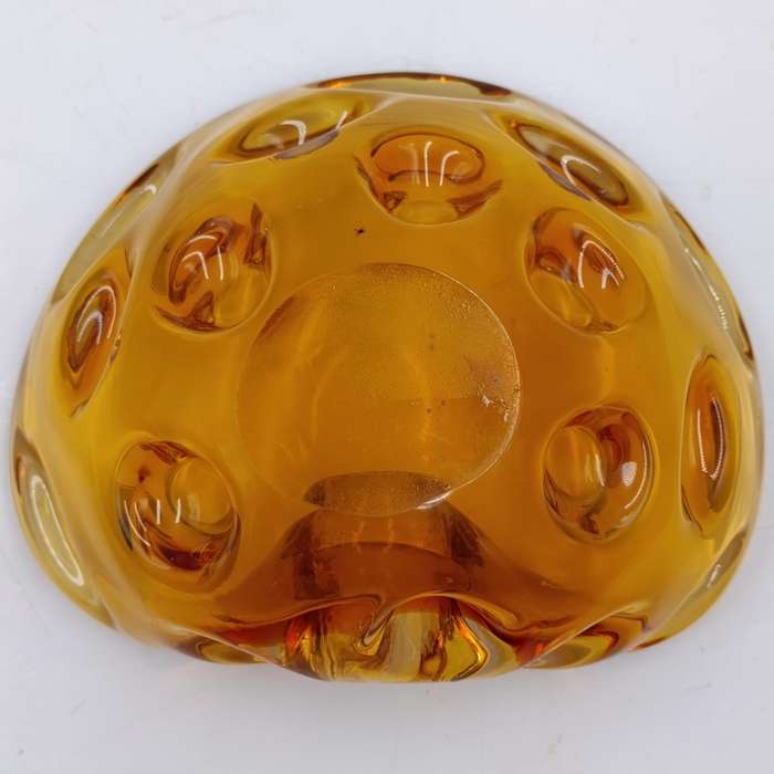 Vintage handmade Amber glass Murano ashtray
