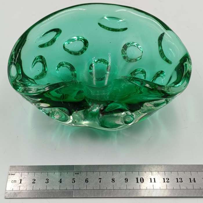 Vintage Green Murano glass ashtray