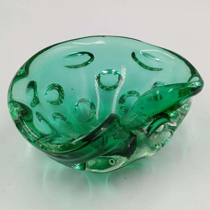 Vintage Green Murano glass ashtray