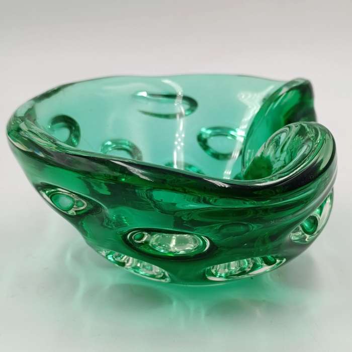 Vintage Green Murano glass ashtray