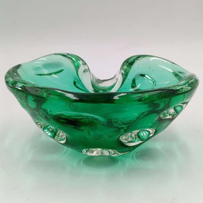 Vintage Green Murano glass ashtray