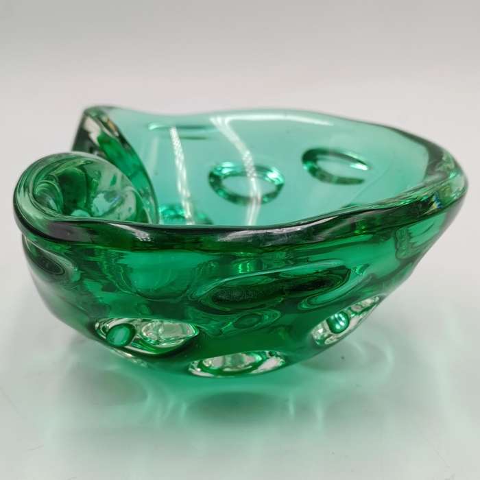 Vintage Green Murano glass ashtray