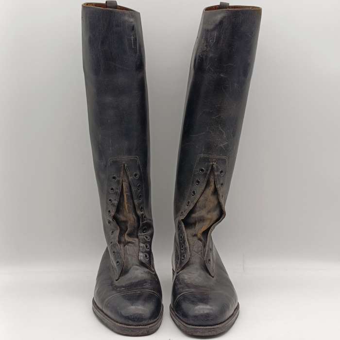 Pair of WW1 Flying Corps Officers black leather boots - looks like size 7