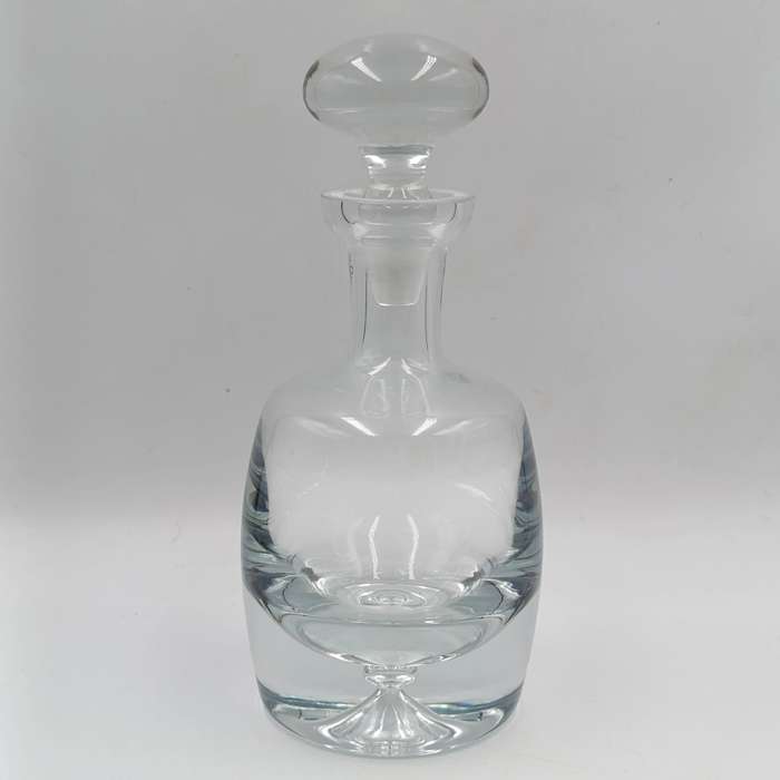 Vintage Krosno Poland crystal decanter - rim damage repaired