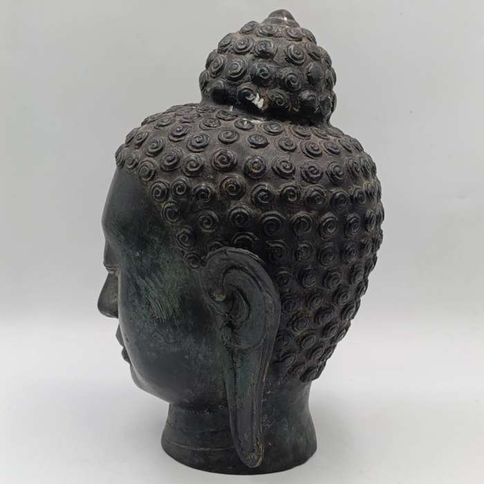 Vintage Bronze buddha head sculpture