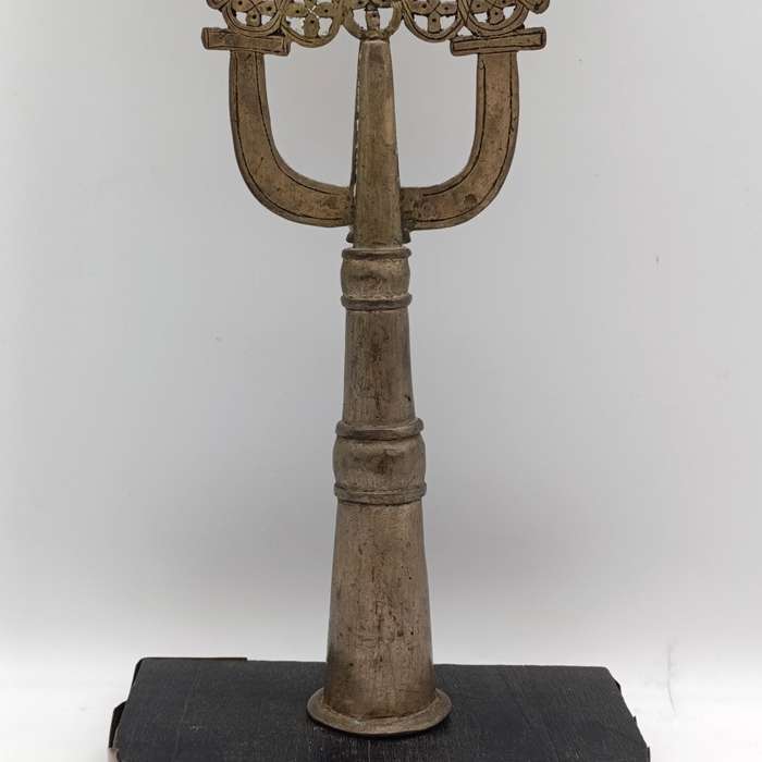 Vintage silvered bronze Ethopian cross sculpture
