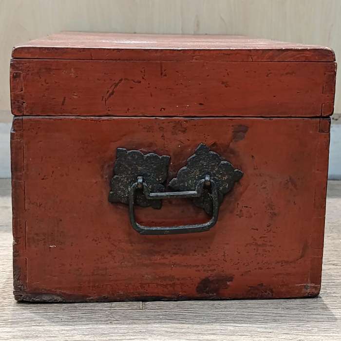 Antique Chinese red wooden box