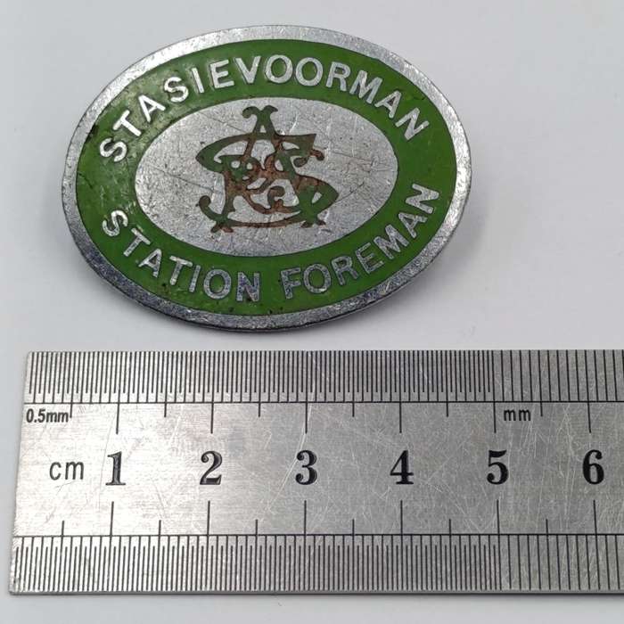 South African Railways station Foreman badge