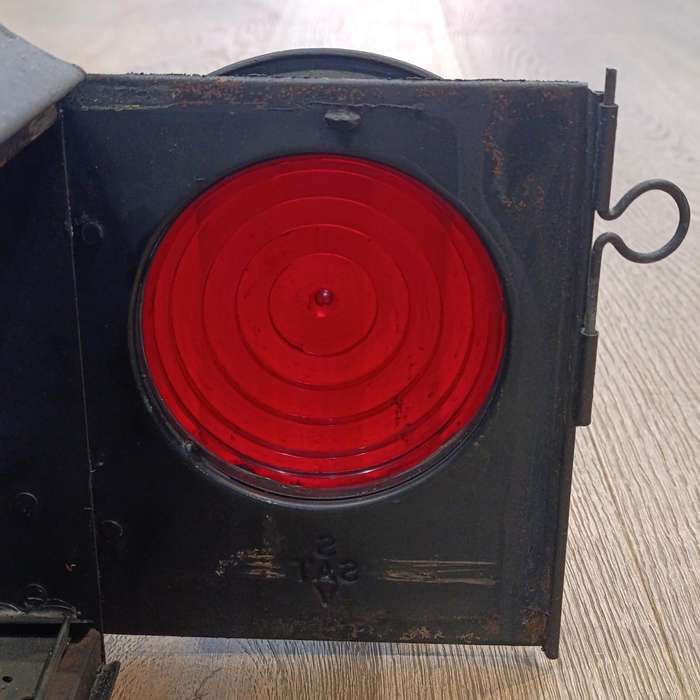 Vintage SA Railway signal lamp with original burner