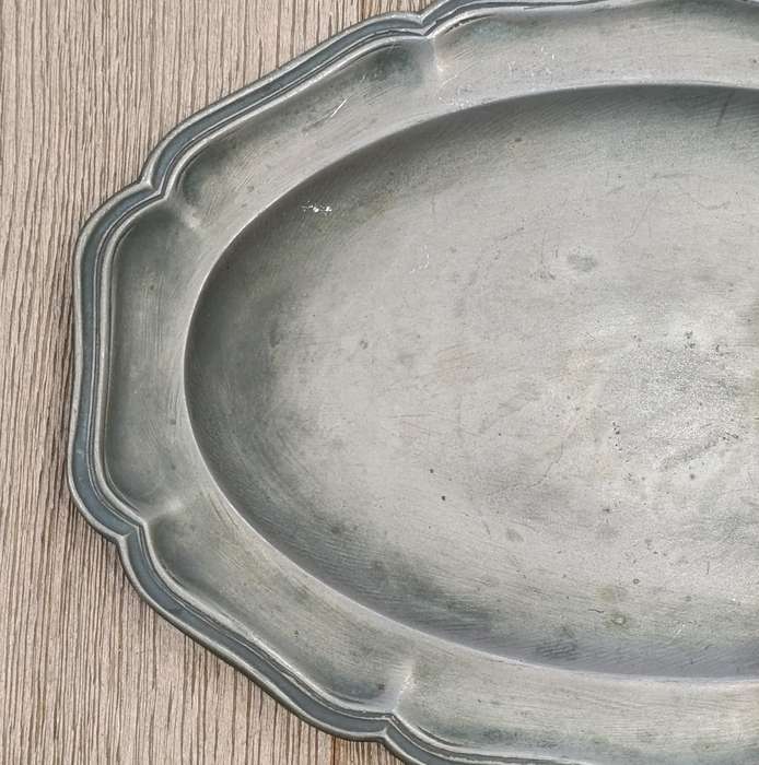 Antique oval pewter platter