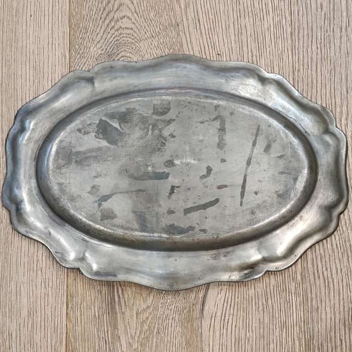 Antique oval pewter platter