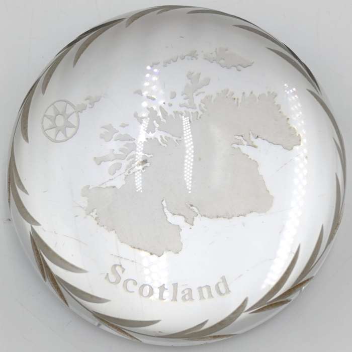 Vintage Scotland glass paperweight