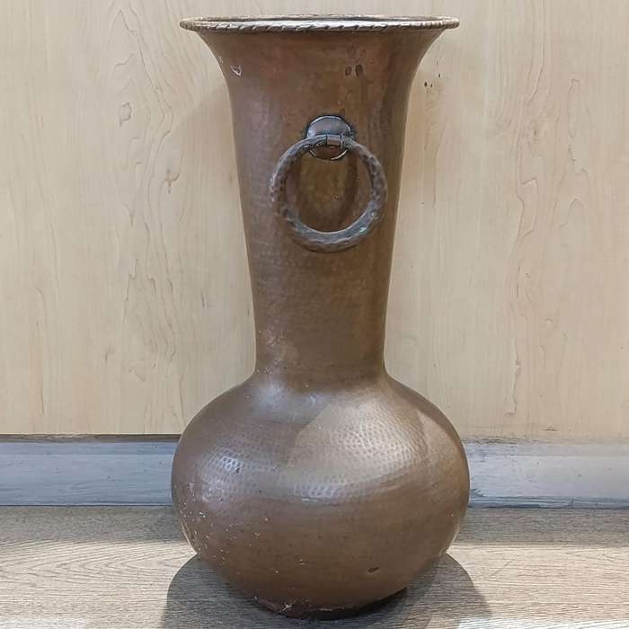 Vintage large copper vase with handles
