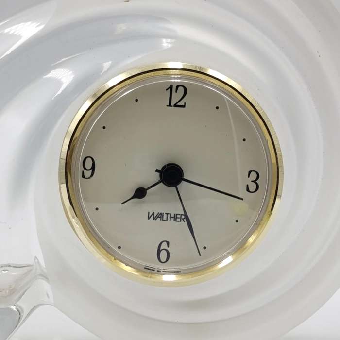 Vintage Art Deco style Walther crystal glass mantel clock - not running