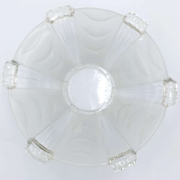Vintage Art Deco frsted glass bowl - have some wear on footpieces