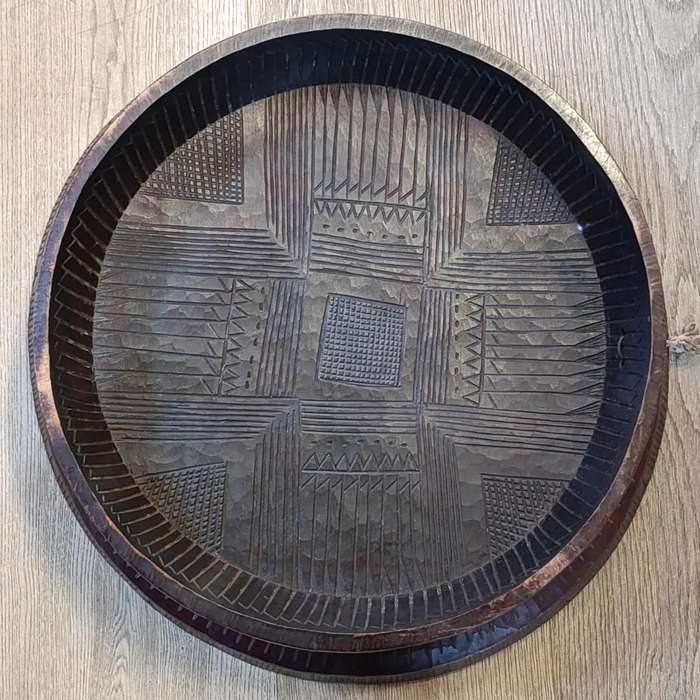 Antique gurage Tribe tree injera serving platter/bowl from Ethiopia