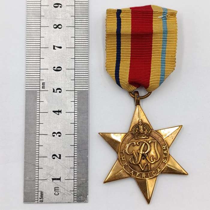 WW2 The Africa Star medal issued to 77267 M.A Coetzee