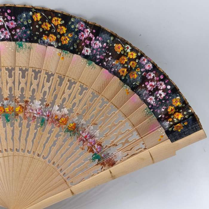 Vintage wooden Chinese hand fan