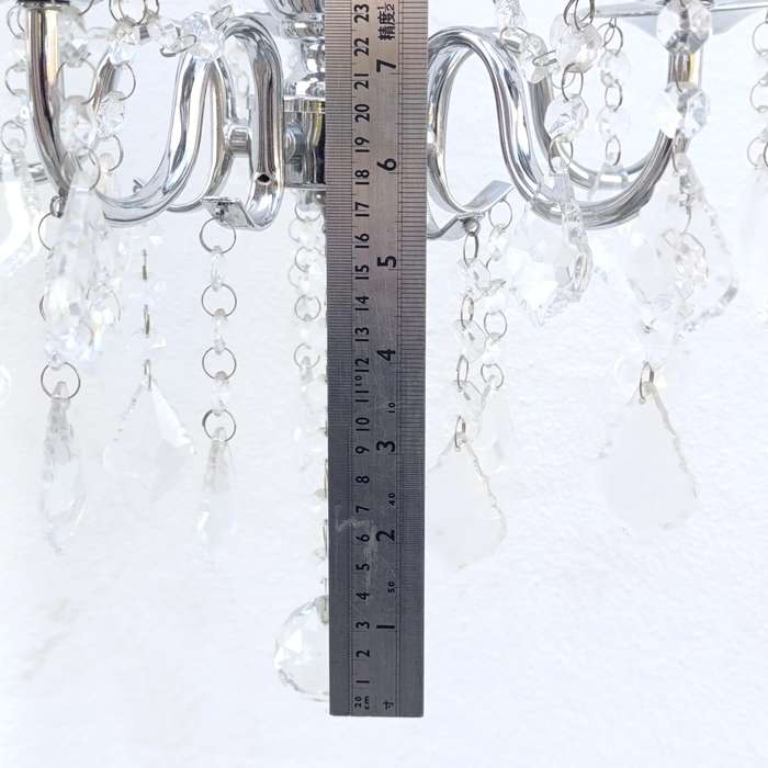 White metal Crystal-decorated 5 arm chandelier