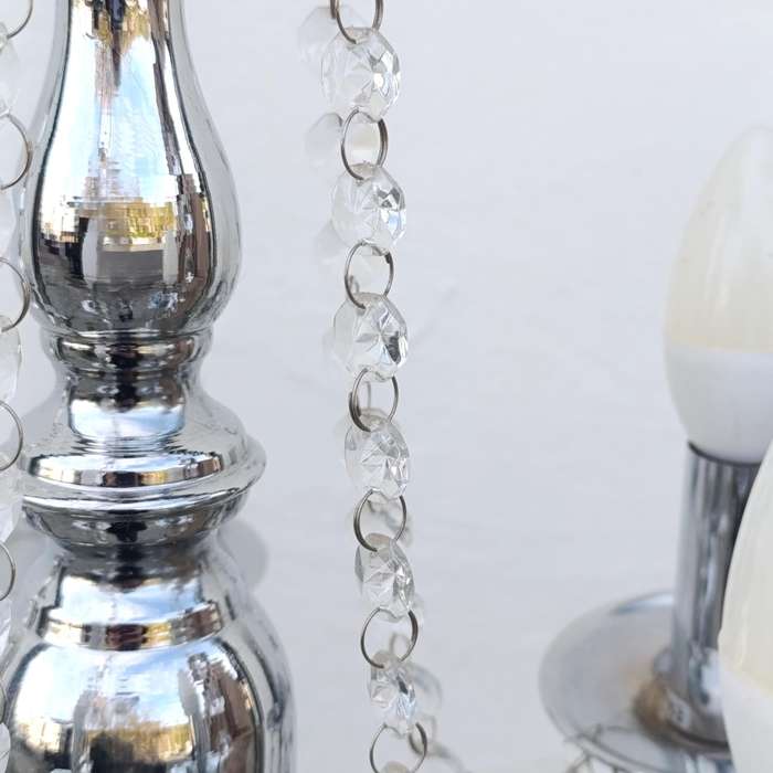 White metal Crystal-decorated 5 arm chandelier