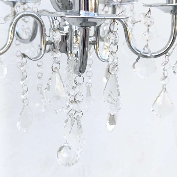 White metal Crystal-decorated 5 arm chandelier