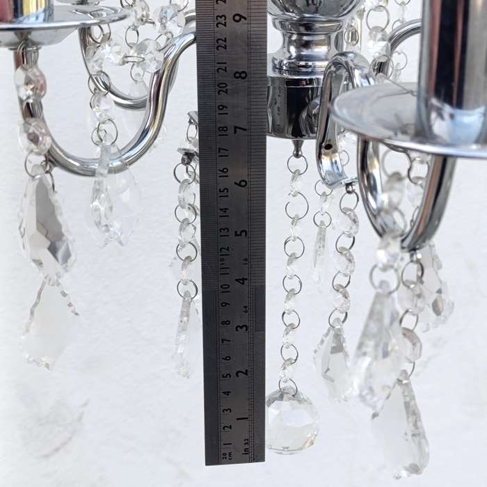 White metal Crystal-decorated 5 arm chandelier