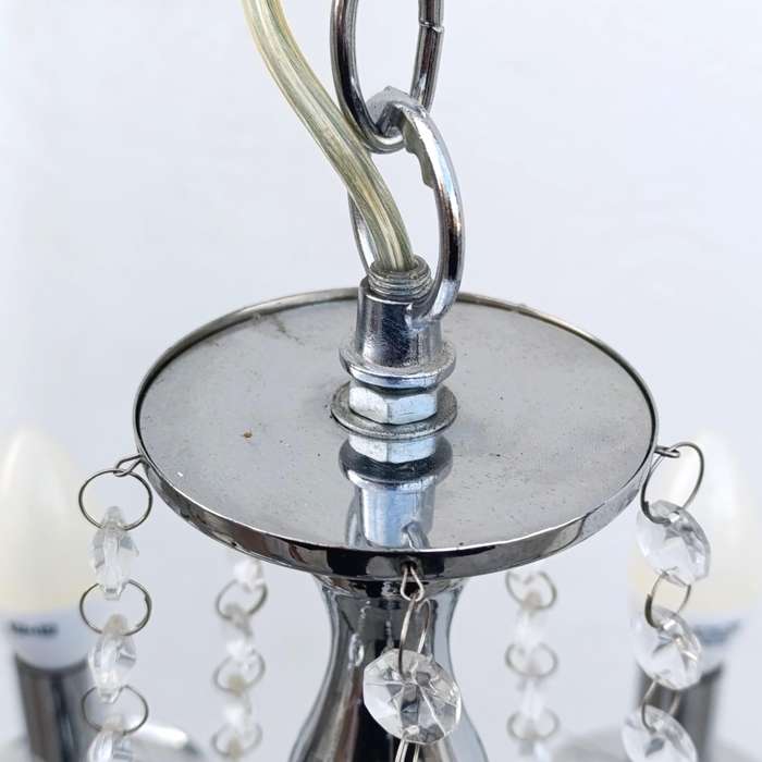 White metal Crystal-decorated 5 arm chandelier