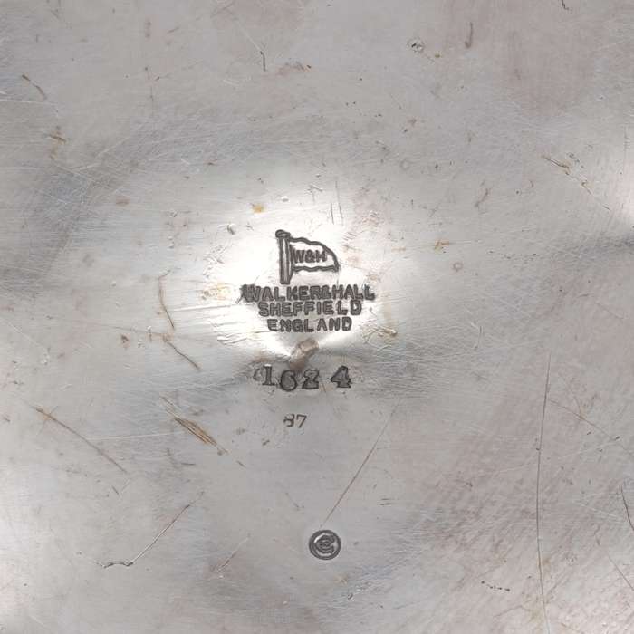 Antique Walker and Hall silverplated Britannica Metal serving dish with lid