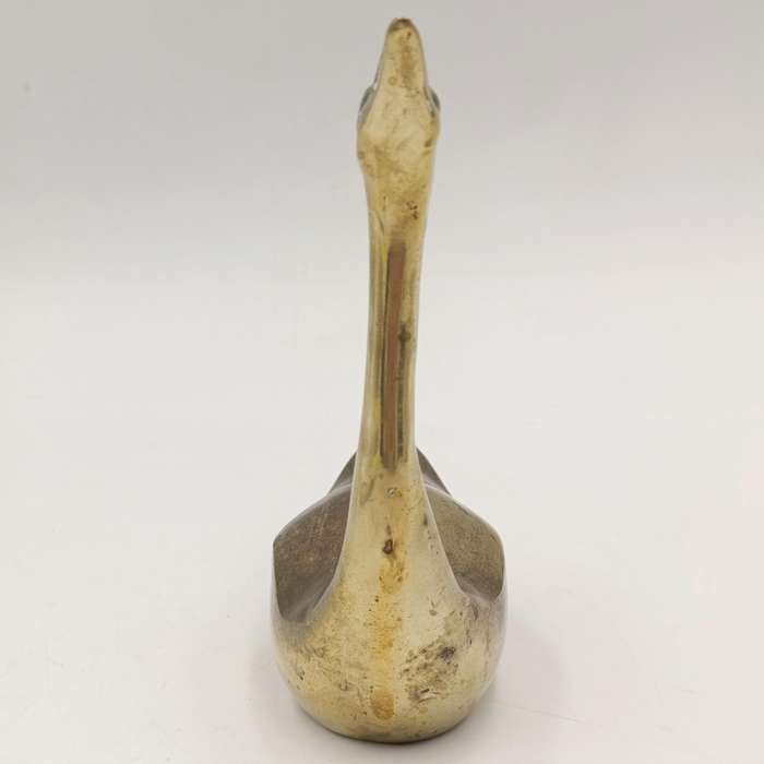 Vintage brass swan figurine - 14,5cm high