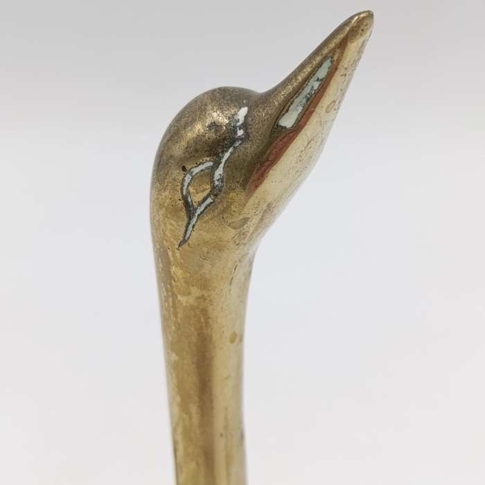 Vintage brass swan figurine - 14,5cm high