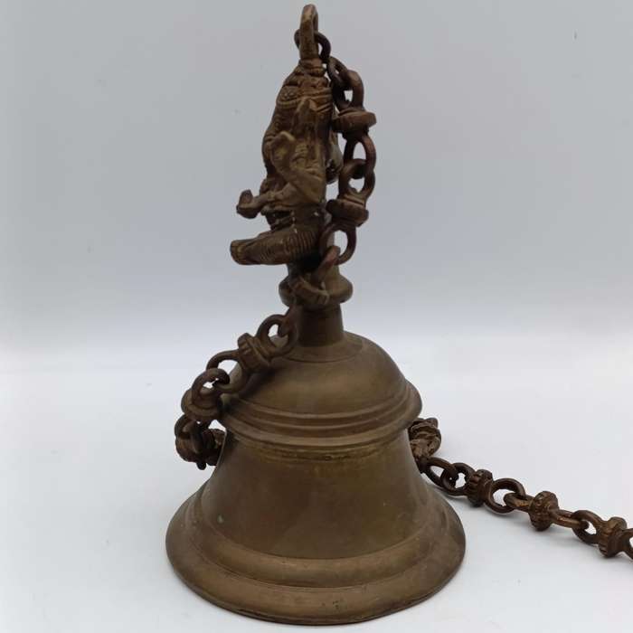 Vintage brass Tibetan Buddhist temple bell