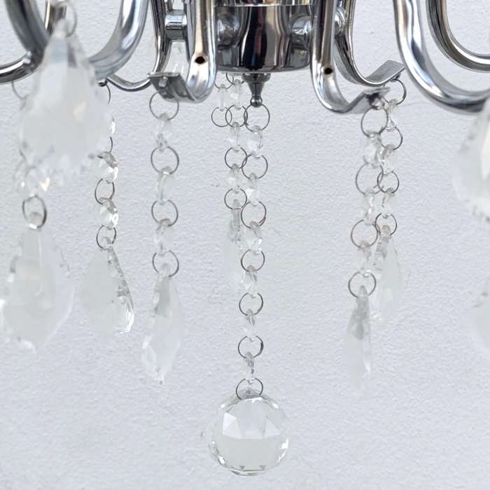 White metal Crystal decorated 5 arm chandelier