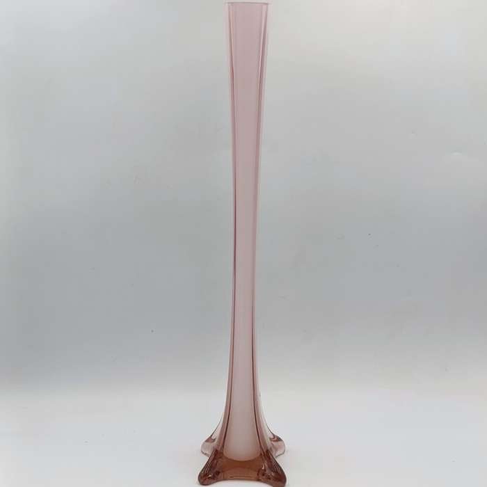 Beautiful glass Stanga Vase - pink and white