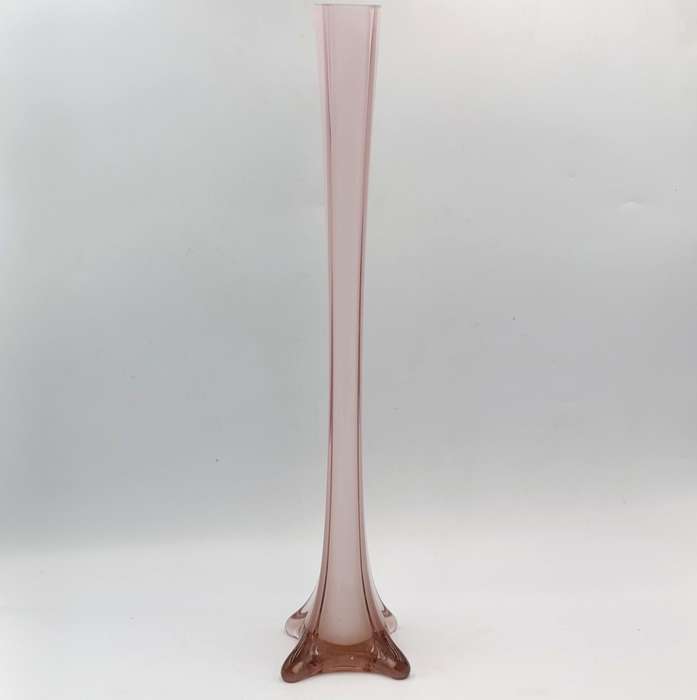 Beautiful glass Stanga Vase - pink and white