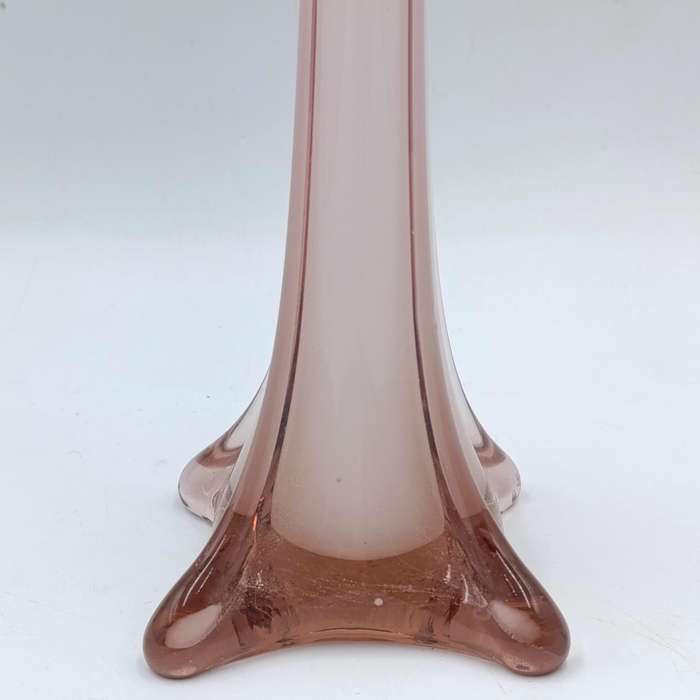 Beautiful glass Stanga Vase - pink and white