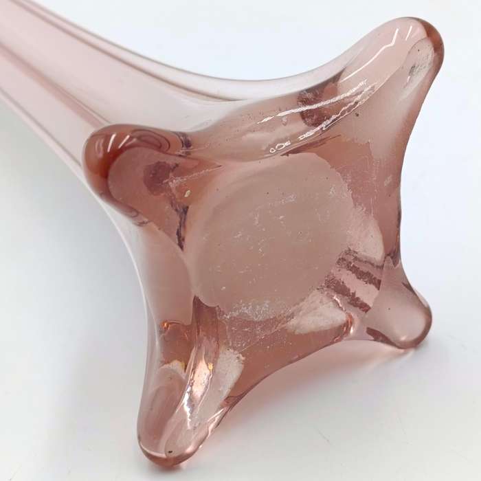 Beautiful glass Stanga Vase - pink and white