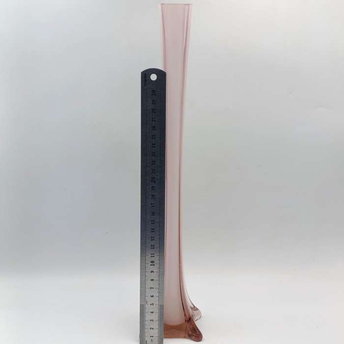 Beautiful glass Stanga Vase - pink and white