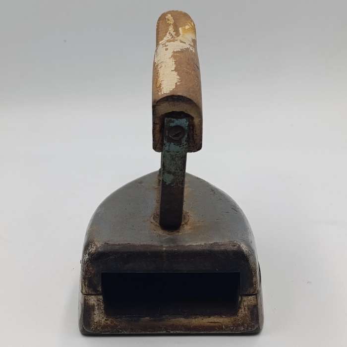 Vintage gas heated sad iron with heating stand