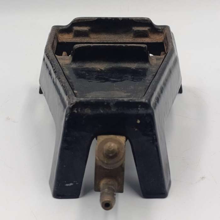 Vintage gas heated sad iron with heating stand