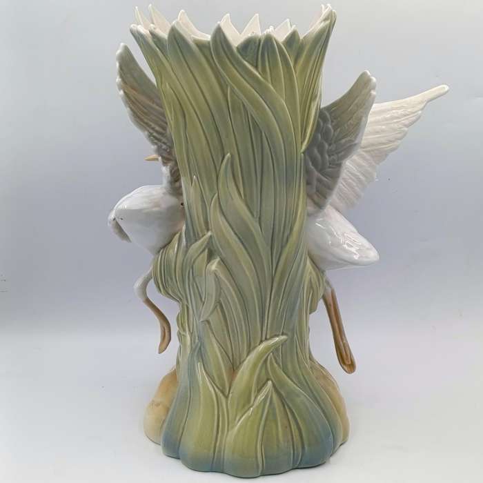 Vintage Miquel Requena White Herons porcelain vase