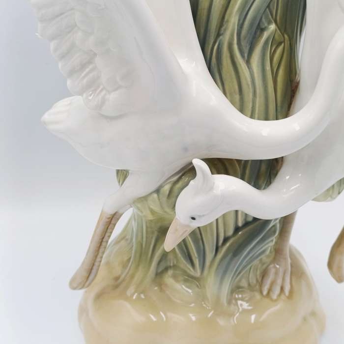Vintage Miquel Requena White Herons porcelain vase