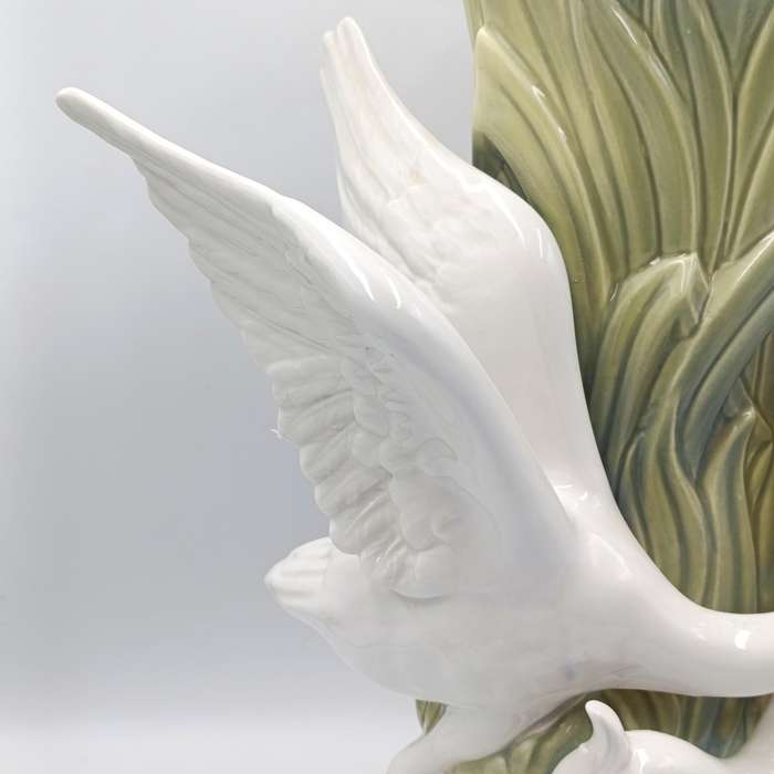 Vintage Miquel Requena White Herons porcelain vase