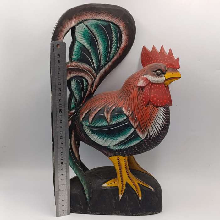 Beautiful wooden carved rooster